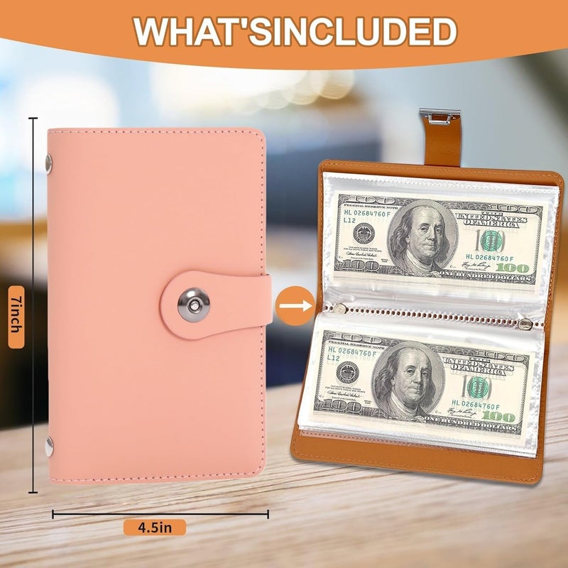 SUSOYAOCHEN 100 Envelope Challenge Binder,Savings Challenges Book with Envelopes,Envelopes Money Saving Challenge Savings Binder Successfully Reach Your Savings Goals (Pink A) - Image 2